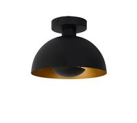 Plafonnier demi-lune noir/or SIEMON E27 40W Lucide