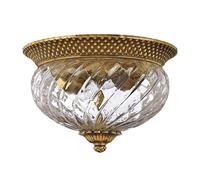 Plafonnier design lampe de salon 2 lampes laiton verre clair E27