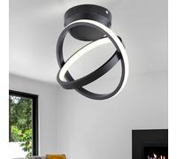 Plafonnier design LED anneau projecteur optique luminaire couloir salon éclairage noir mat