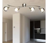 Plafonnier design LED salon salle à manger spot bar verre fumé spot orientable
