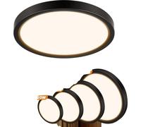 Plafonnier, design moderne, température de couleur réglable, noir-b, 36 W 30 cm, 3000 K