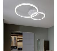 Plafonnier design Plafonnier rond Luminaire d'intérieur Chambre à coucher, aspect circulaire blanc opalin, 1x LED 18 watts blanc chaud, HxLxP 7x30x41,3 cm