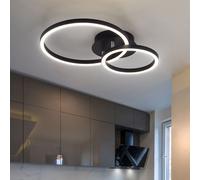 Plafonnier design plafonnier rond lumineux salon anneau lumineux à ajuster, métal acrylique, 1x LED 18 watts 600 lumens, LxlxH 42x30x7,5 cm
