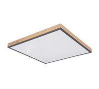 Plafonnier design plafonnier salon lampe cuisine, aspect bois blanc opale graphite, 1x LED 36 Watt 2250 lumen blanc chaud, HxLxP 6,5x59x59 cm