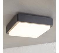 Plafonnier d'extérieur LED Lindby Nermin, 22 cm, IP65, angulaire Nermin, noir, Matière Plastique, Moderne, Plafonnier extérieur LED
