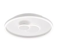 Plafonnier dimmable via interrupteur blanc plafonnier LED salon rond, métal plastique, 27W 1800lm, DxH 40x7 cm; WOFI 11246