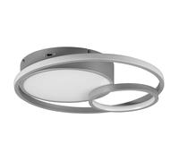Plafonnier dimmable via interrupteur d'éclairage Plafonnier LED chambre à coucher, couleur de lumière réglable, couleur titane, 28W 3200lm blanc chaud blanc neutre, DxH 48x9 cm