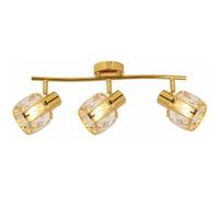 Plafonnier doré Crownie 3 globes cristal E14 40W Reality