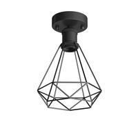 Plafonnier E27 vintage RETRA noir avec grand abat-jour cage noir