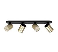 Plafonnier - EDO SOLUTIONS - MALGA 4 ELEGANT - Noir/Doré - 4 Spots - GU10 220-240V