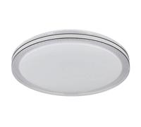 Plafonnier effet étoile lampe en cristal plafonnier LED lampe de salon, métal blanc opale clair, 24W 1560Lm blanc chaud, DxH 49,5x7,5 cm