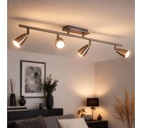 Plafonnier Eglo Spot Deckenleuchte Spotleiste 4 Lumières GU10 Nickel Orientable