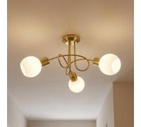 Plafonnier ELAINA Lindby, dimmable, doré, Salon / Salle à manger, Métal, Moderne, Plafonnier