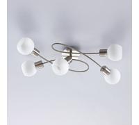 Plafonnier Elaina Lindby, dimmable, gris, Salon / Salle à manger, Métal, Moderne, Plafonnier