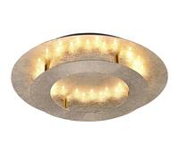 Plafonnier en acier doré, plafonnier rond avec anneau lumineux, 1x circuit imprimé LED 18 watts 1260 lumens blanc chaud, diamètre 40 cm, salon, salle à manger, chambre à coucher, hall d'entrée