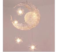 Plafonnier en aluminium LEMONBEST - Lumière de lune et d'étoile - Chambre d'enfant - Blanc