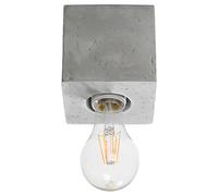 Plafonnier en béton Plafonnier industriel support de lampe de salon en béton, sans abat-jour, gris, 1x E27, DxH 10x10 cm