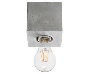 Plafonnier en béton Plafonnier industriel support de lampe de salon en béton, sans abat-jour, gris, 1x E27, DxH 10x10 cm