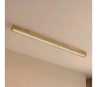 Plafonnier en bois Emara Lucande, dimmable, bois clair, Salon / Salle à manger, Bois, Design, Plafonnier
