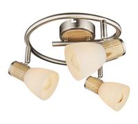 Plafonnier en bois lampe de salon éclairage spot en verre cocarde lampe mobile 54352-4