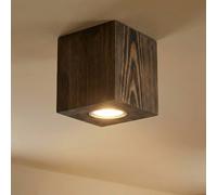 Plafonnier en bois Tuni Envostar, dimmable, bois foncé, Salon / Salle à manger, Bois, Moderne, Plafonnier