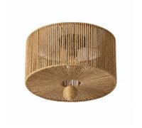 Plafonnier en Corde de Jute Naturel Ø40 cm avec Boule Décorative, Style Bohème, Douille E27