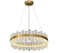 Plafonnier en Cristal éclairage Domestique Lampe ondulation de l'eau Lustre élégant décor Haut de Gamme déclaration Design intérieur lumière Ronde, 60 cm