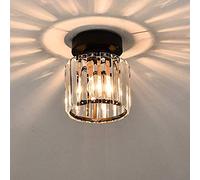 Plafonnier En Cristal Pour Salon, éclairage Rétro Moderne | Plafonnier Rond Noir à Haute Transmittance K9 Crystal, Adapté à De Nombreux Espaces (A)