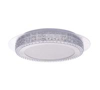 Plafonnier en feuille d'argent en cristal Plafonnier design de forme ronde, 1x circuit imprimé LED 18 watts 1600 lumens blanc neutre, DMxH 35x6,1cm, salon hall hall
