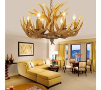 Plafonnier en Imitation Bois de cerf, Lustre Rustique Vintage en Bois de cerf, luminaires en résine avec Corps et Supports de Lampe en résine, pour Salon, Chambre, Cuisine, Salle à Manger, b