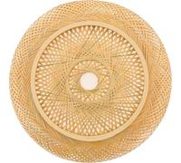 Plafonnier en rotin et bambou - Tressé - Rond - 40 × 14 cm - 220 V CA - Non dimmable - Sans ampoule - Marron