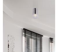 Plafonnier en saillie en aluminium pour salon, salle à manger, verre satiné, 1x GU10, DxH 6,5 x 11 cm