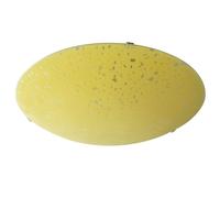 Plafonnier en verre jaune Lampe de salon Plafonnier jaune, métal, 2x douille E27, DxH 39,5x8 cm