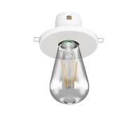 Plafonnier encastré en porcelaine TELA blanc incl. lampe LED E27 verre fumé