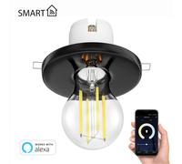 Plafonnier encastré en porcelaine TELA noir incl. lampe LED E27 1005lm Smart