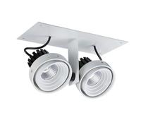 Plafonnier encastré LED technique moderne blanc, noir, blanc chaud 3000K 1770lm