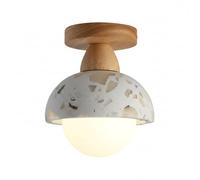 Plafonnier Encastré Terrazzo, Applique Ronde Moderne Style Crème, Lampe de Plafond Led Style Bois de Noyer Nordique, Luminaire Rétro Texturé Pierre Pour Couloir, Entrée, Couloir, Balcon (Bois de Noyer