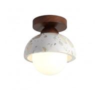 Plafonnier Encastré Terrazzo, Applique Ronde Moderne Style Crème, Lampe de Plafond Led Style Bois de Noyer Nordique, Luminaire Rétro Texturé Pierre Pour Couloir, Entrée, Couloir, Balcon (Bois de Noyer