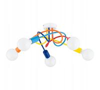 Plafonnier enfant multicolore bras mêlés 5xE27 Alfa