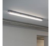 Plafonnier étanche à l'humidité plafonnier sous-sol, blanc IP65 résistant aux jets, 2x LED 22 watts 4000 lumens blanc chaud, LxlxH 156x11,2x6,3 cm