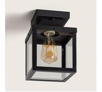 LEDKIA LIGHTING Plafonnier extérieur Theia – Aluminium E27 Noir
