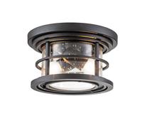 Plafonnier extérieur lampe de balcon acier verre noir 2 flammes E27 jardin