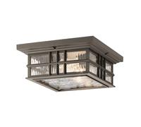 Plafonnier extérieur lumière encastrée verre bronze LxL 30,5x30,5 cm IP44