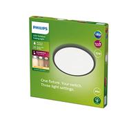 Plafonnier LED Philips SuperSlim 15W Noir IP54 pour extérieur