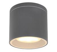 Plafonnier extérieur plafonnier moderne plafonnier rond verre jardin IP44, anthracite, 1x GX53 LED, DxH 10,8x9,6 cm