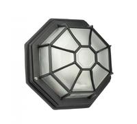 Plafonnier extérieur rétro noir IP44 E27 alu 26,5cm