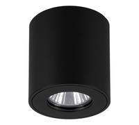 Plafonnier extérieur TORRECOLA IP44 GU10 1X5W en aluminium et matière synthétique noir D80mm