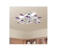 vidaXL Plafonnier Forme feuille acrylique à 4 ampoules – Lustre suspension