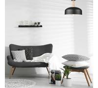 Plafonnier Gina Envostar, dimmable, noir, Salon / Salle à manger, Bois, Scandinave, Plafonnier
