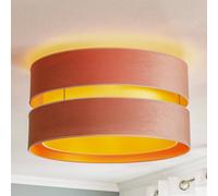 Plafonnier Golden Duo Duolla, dimmable, violet / rose, Salon / Salle à manger, Textile / Tissu / Soie, Jeunes / étudiants, Plafonnier Tissu